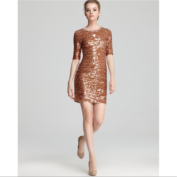 BCBGMaxAzria Dresses & Skirts - BCBG Maxazria Marta apricot sequin gown